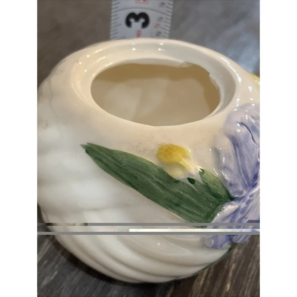 Otagiri Mary Ann Baker Floral Basket Jam Sugar Pot Bowl with Spoon Japan Vintage